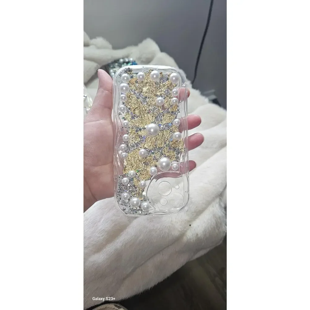 iphone 15 Plus Cute Cases, Phone Accessories, Glitter Bling Bling Cases,